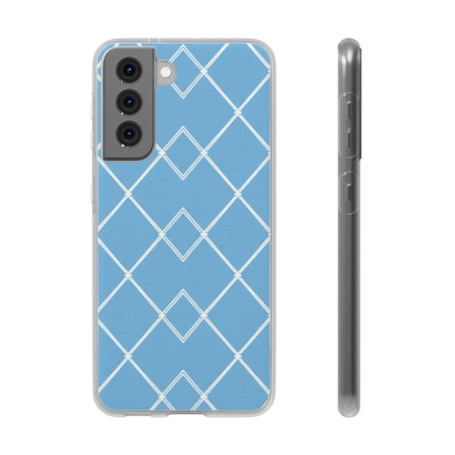 Blue Lattice minimal samsung clear case design