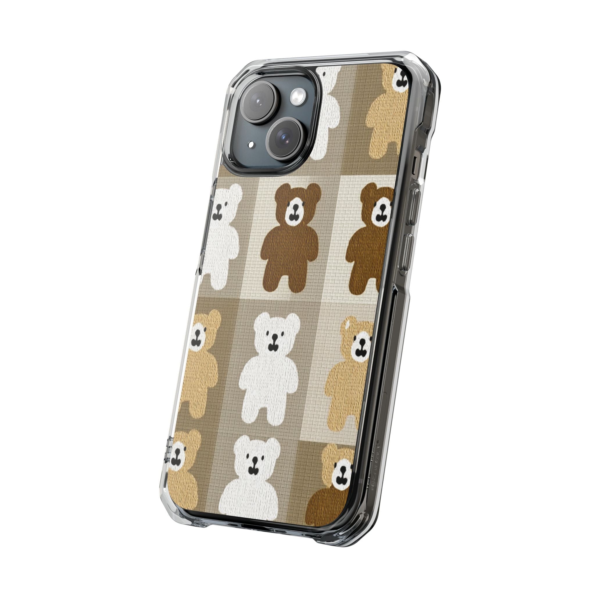 Teddy Bear Patchwork | Clear MagSafe Case