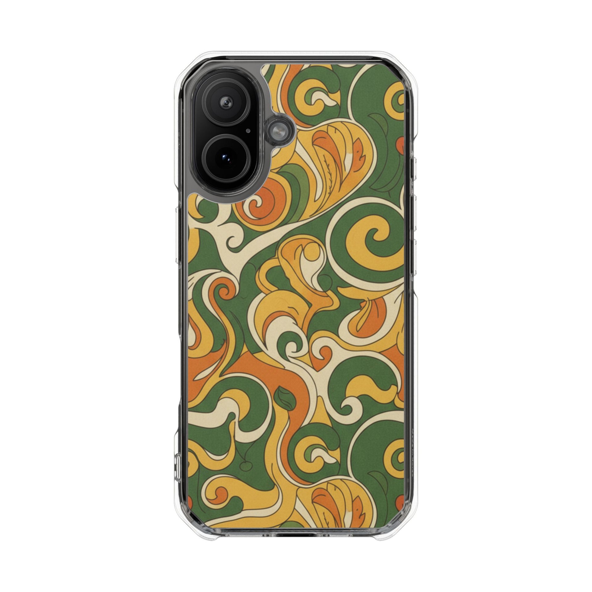 Olive Paisley | Clear MagSafe Case