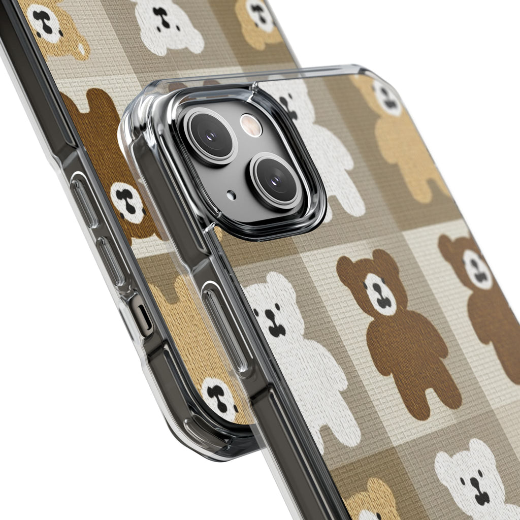 Teddy Bear Patchwork | Clear MagSafe Case