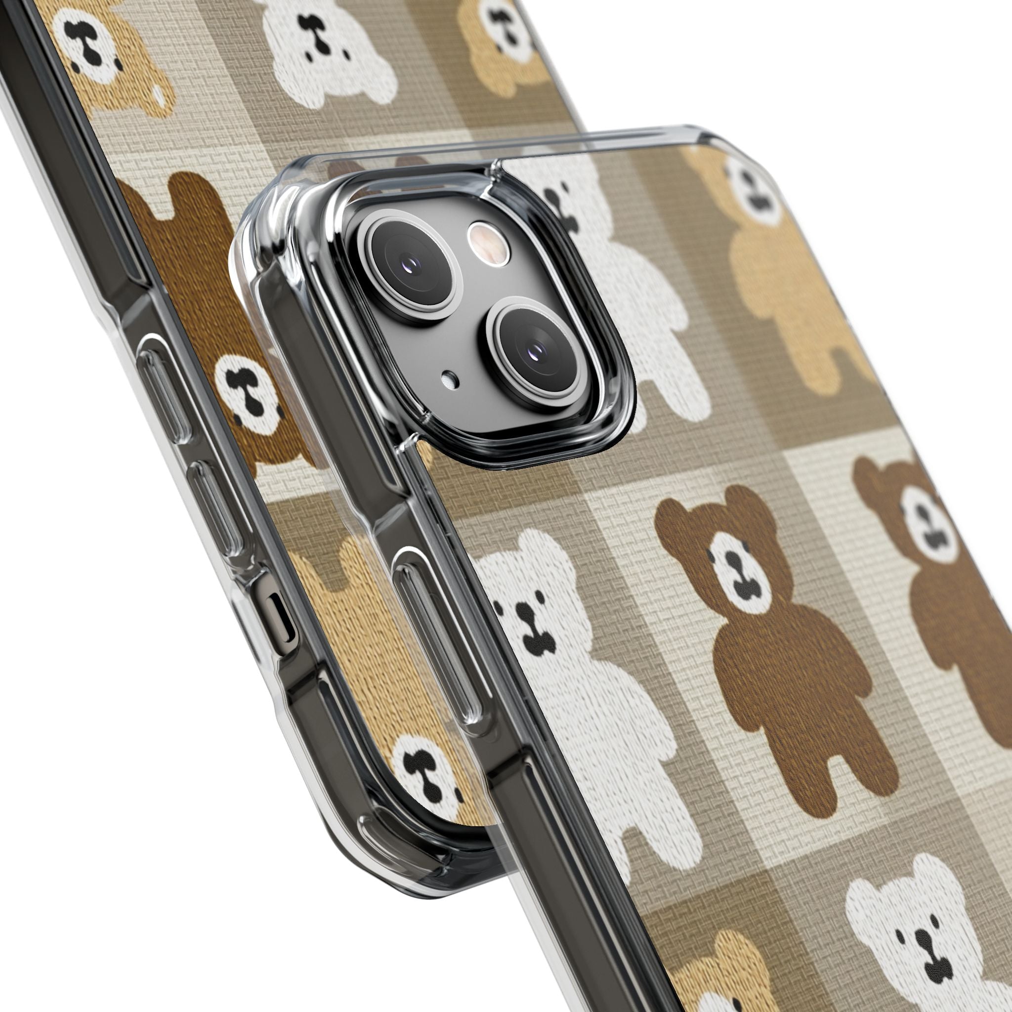 Teddy Bear Patchwork | Clear MagSafe Case