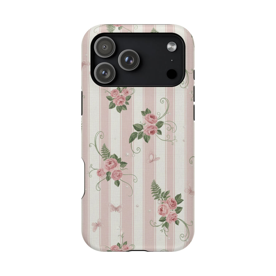 Pink Stripe Rose | Tough MagSafe Case