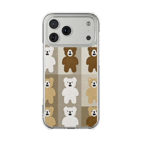 Teddy Bear Patchwork | Clear MagSafe Case
