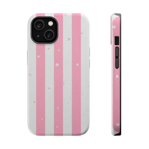 Candy Stripe coquette tough magsafe case design