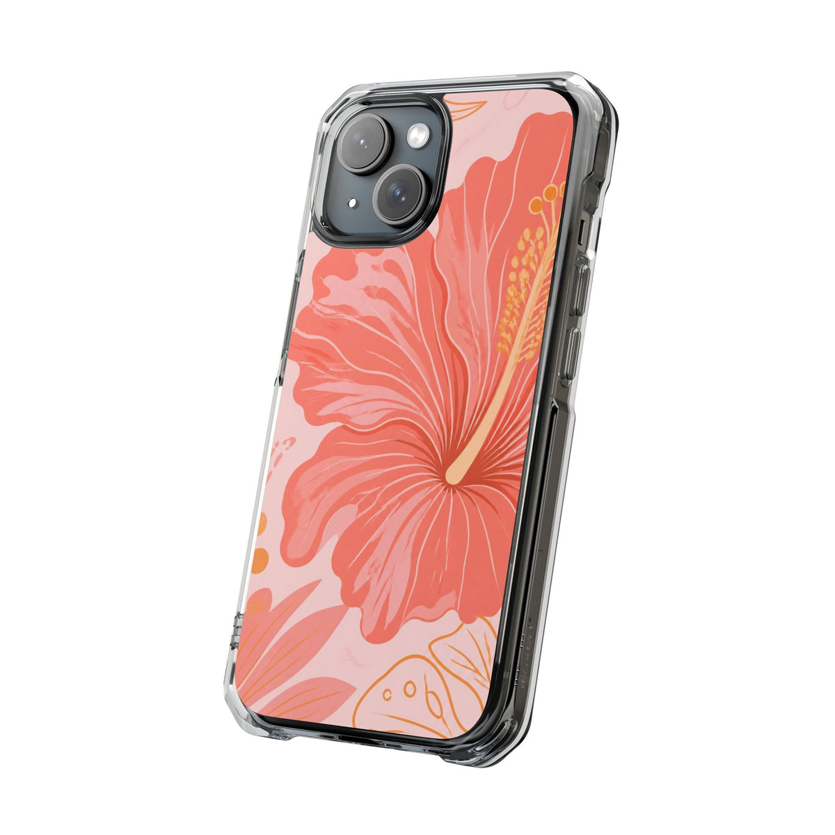 Coral Hibiscus | Clear MagSafe Case — product image 17