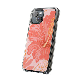 Coral Hibiscus | Clear MagSafe Case — product image 17