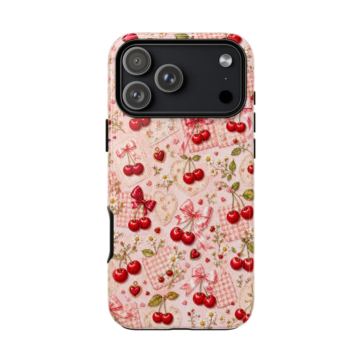 Cherry Ribbon phone case design