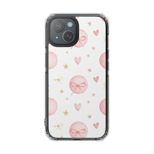 Bow Charm coquette clear magsafe case design