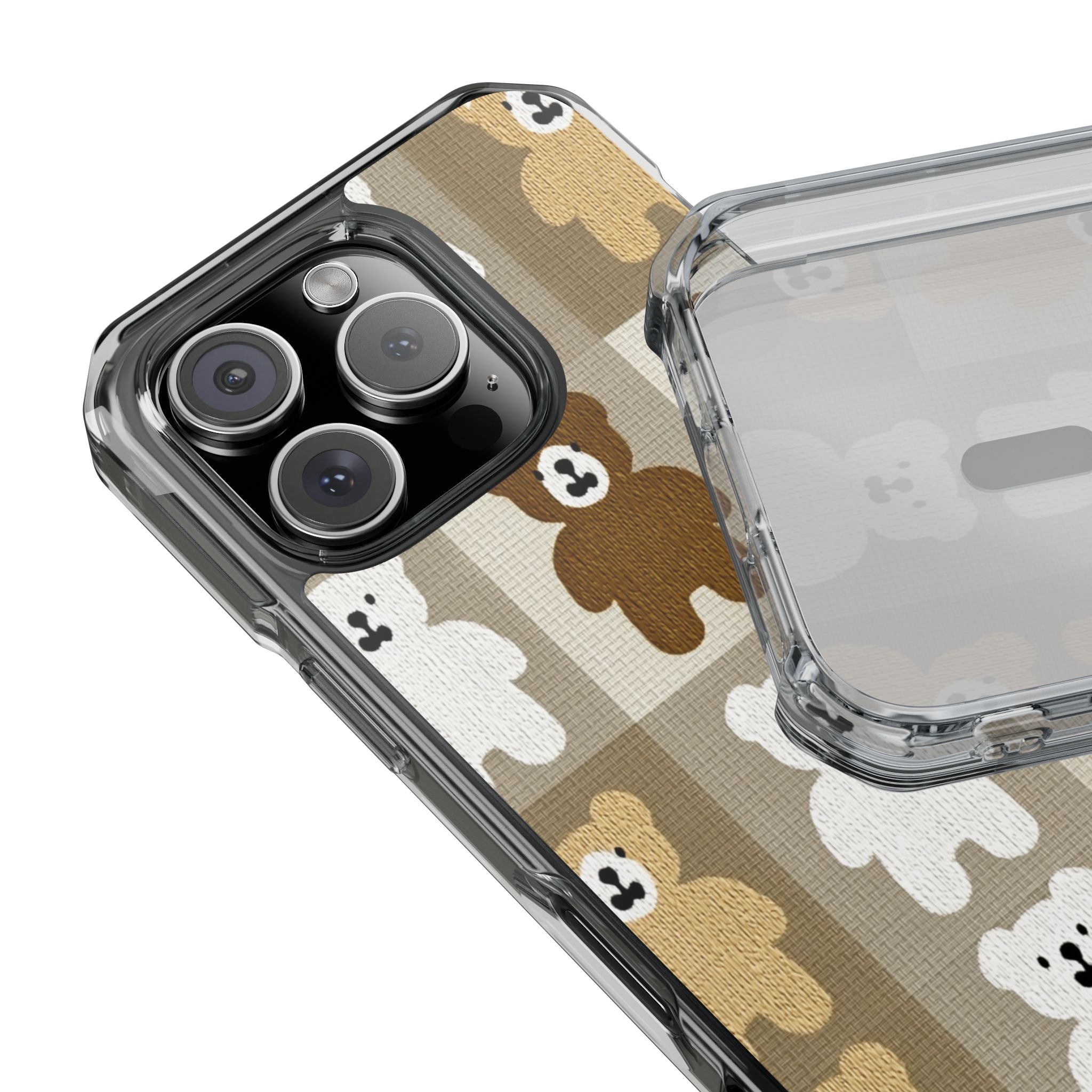 Teddy Bear Patchwork | Clear MagSafe Case