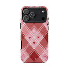 Heart Plaid coquette tough case design